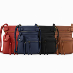Super Soft Genuine Leather Crossbody Bag with Top Belt Accent product